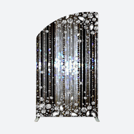 Lofaris Black Diamonds Sparkle Convex Oblique Arch Backdrop