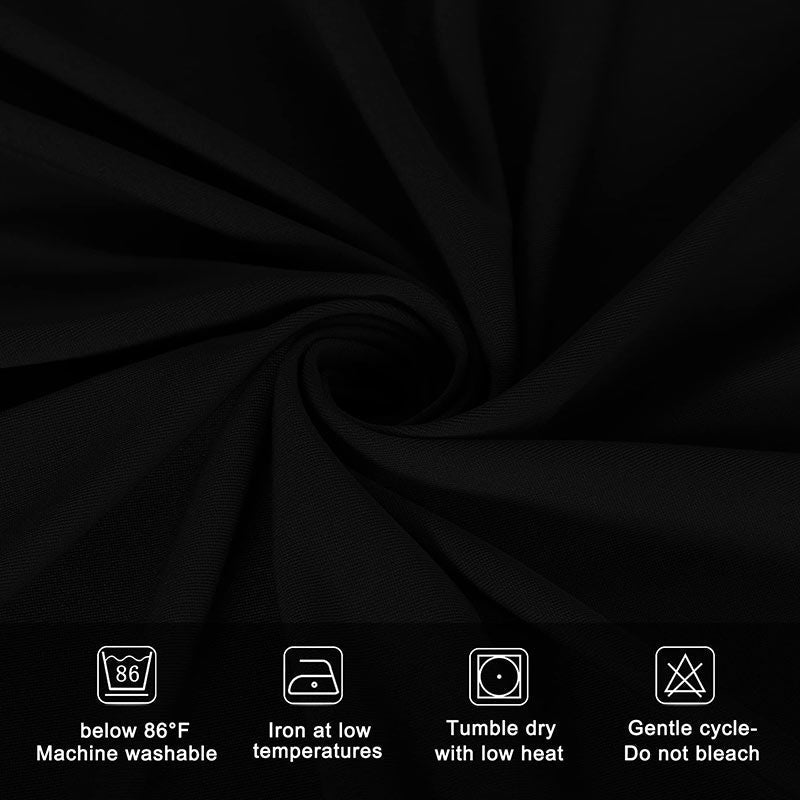 Lofaris Black Fitted Spandex Rectangle Banquet Table Cover