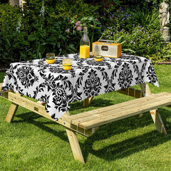 Lofaris Black Floral Rectangle Tablecloth For Home Decor