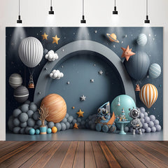 Lofaris Black Galactics Hot Air Balloon Birthday Backdrop