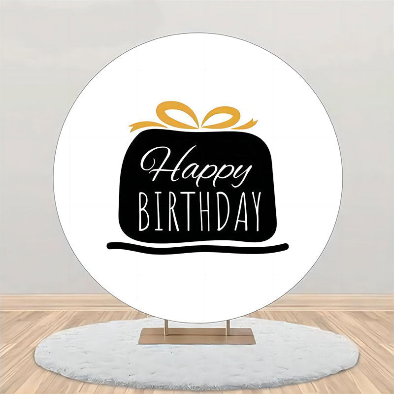 Lofaris Black Gift Morden Simple Round Birthday Backdrop