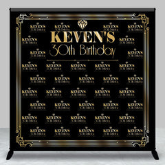 Lofaris Black Gold Custom Name Gatsby Theme Birthday Backdrop