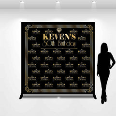 Lofaris Black Gold Custom Name Gatsby Theme Birthday Backdrop