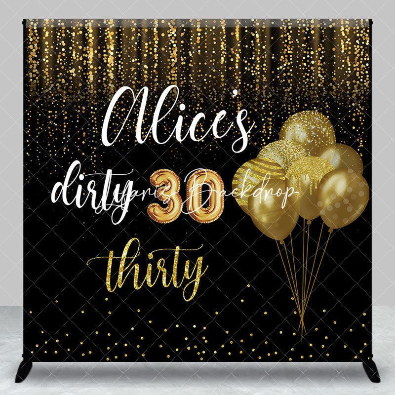 Lofaris Black Gold Glitter Dirty Custom Birthday Backdrop