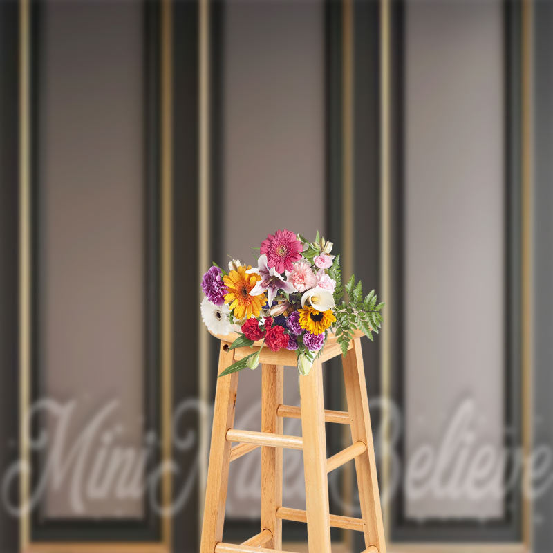 Lofaris Black Gold Grey Luxury Retro Wall Backdrop For Photo