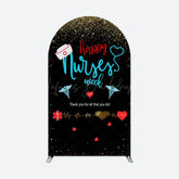 Lofaris Black Gold Happy Nurses Week Party Arch Backdrop