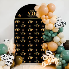 Lofaris Black Gold Vip Arch Backdrop For Red Carpet Event