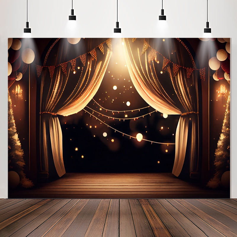 Lofaris Black Gold Warm Light Curtain Birthday Backdrop