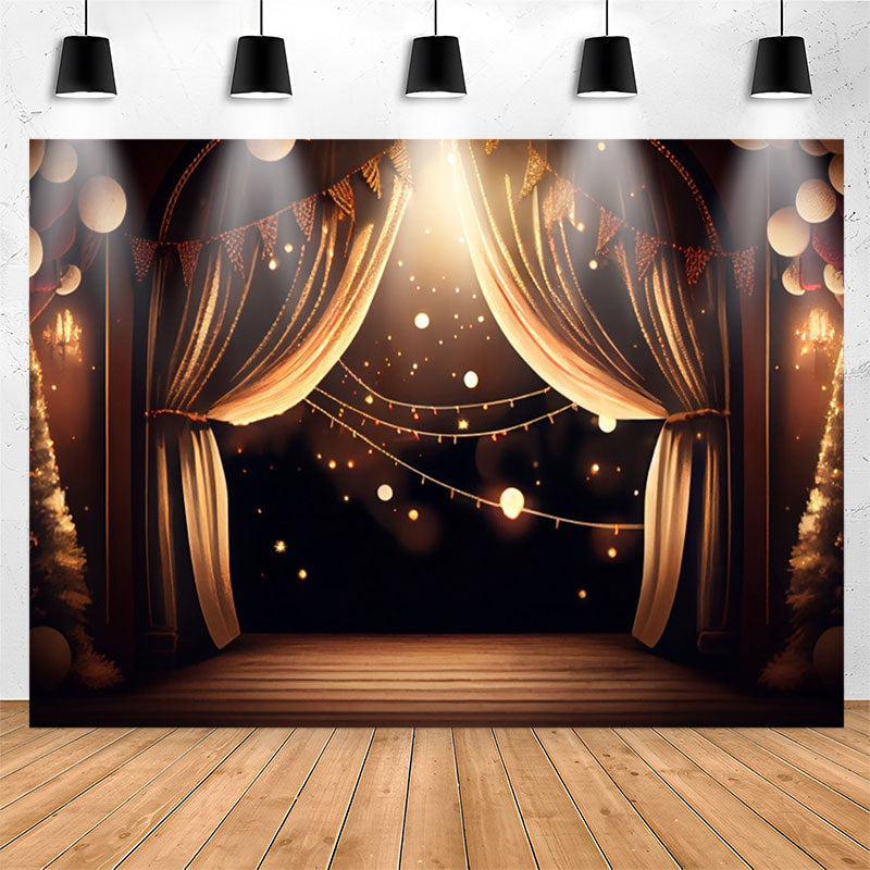 Lofaris Black Gold Warm Light Curtain Birthday Backdrop