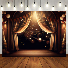Lofaris Black Gold Warm Light Curtain Birthday Backdrop