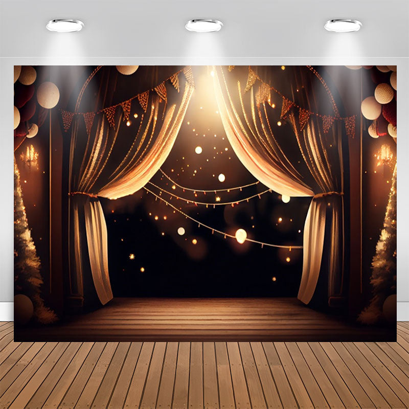 Lofaris Black Gold Warm Light Curtain Birthday Backdrop