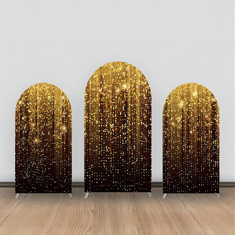 Lofaris Black Golden Glitter Arch Backdrop Kit For Party