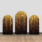 Lofaris Black Golden Glitter Arch Backdrop Kit For Party
