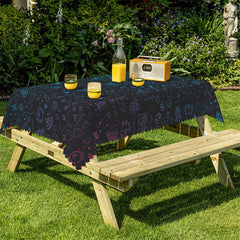 Lofaris Black Green Painting kits Rectangle Tablecloth