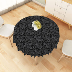 Lofaris Black Grey Pattern Classic Abstract Round Tablecloth