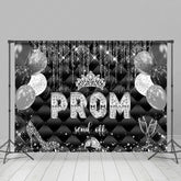 Lofaris Black Grid Glitter Diamond Balloons Prom Backdrop