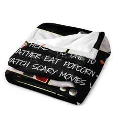 Lofaris Black Halloween Night Bat Custom Text Photo Blanket