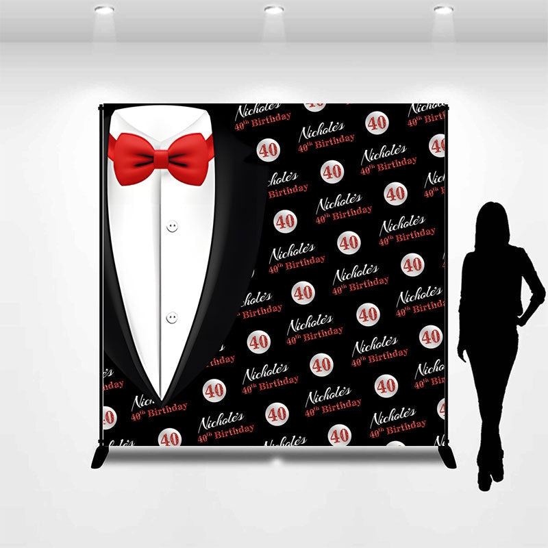 Lofaris Black Men Suit Custom 40th Birthday Theme Backdrop