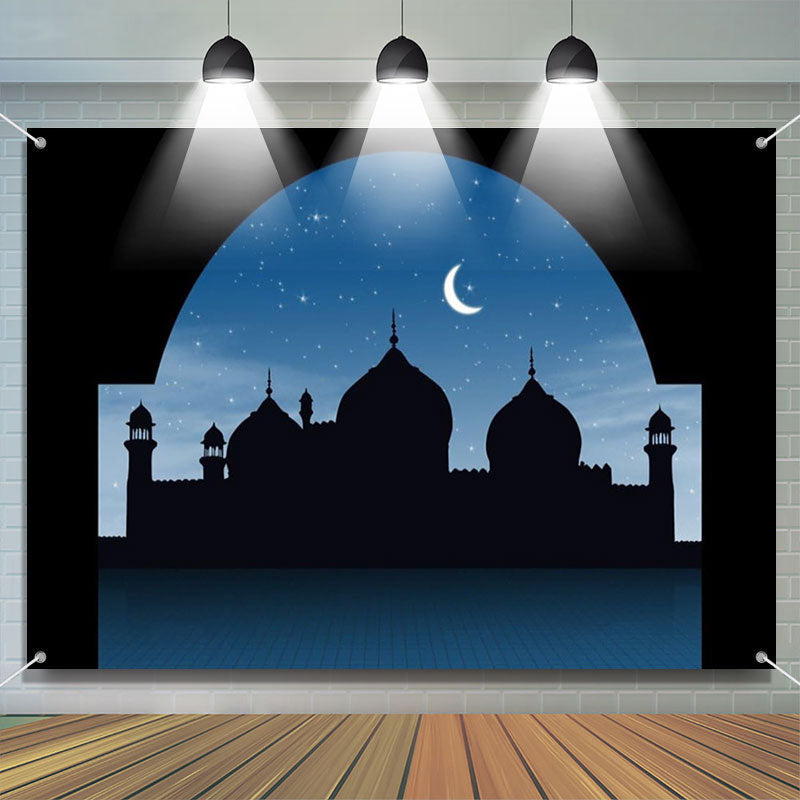 Lofaris Black Night Shadow Dome Palace Sky Ramadan Backdrop