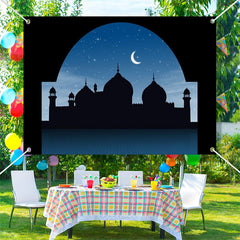 Lofaris Black Night Shadow Dome Palace Sky Ramadan Backdrop