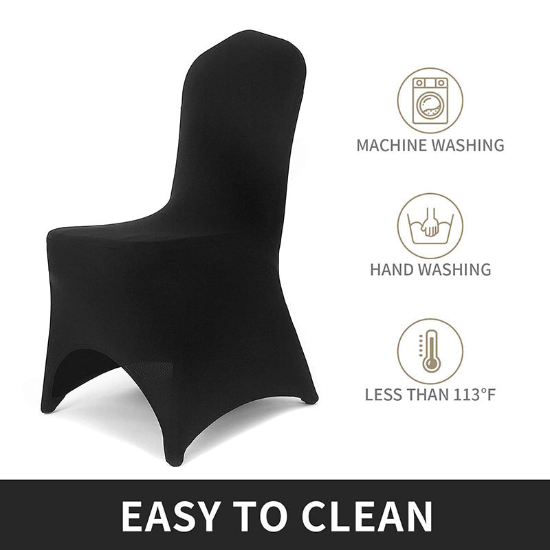Lofaris Black Open Back Stretch Spandex Banquet Chair Cover
