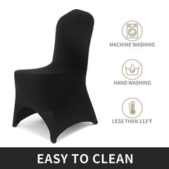 Lofaris Black Open Back Stretch Spandex Banquet Chair Cover
