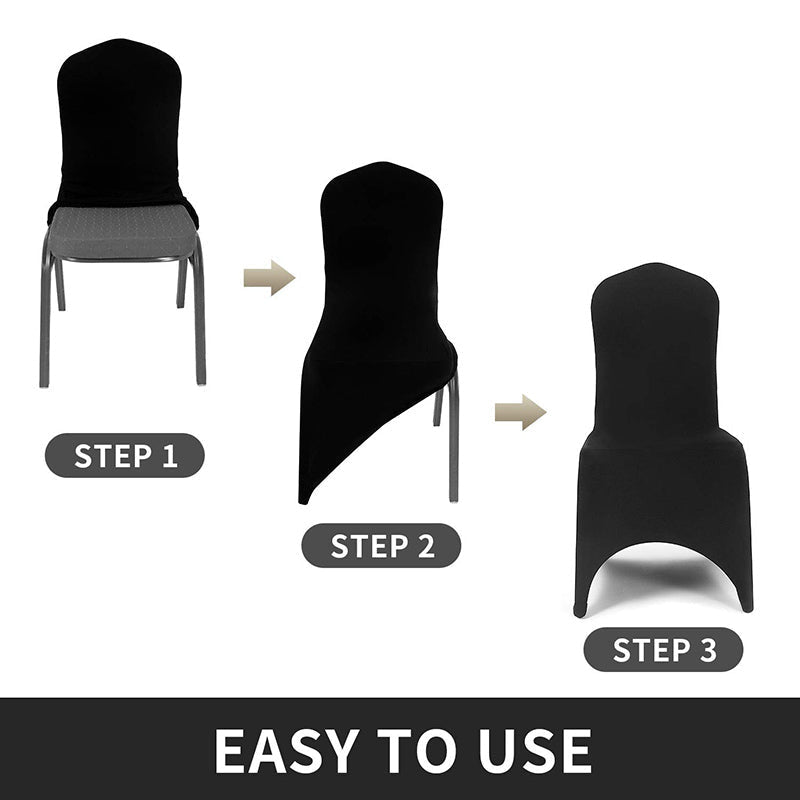 Lofaris Black Open Back Stretch Spandex Banquet Chair Cover