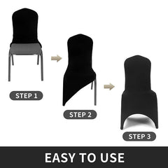 Lofaris Black Open Back Stretch Spandex Banquet Chair Cover