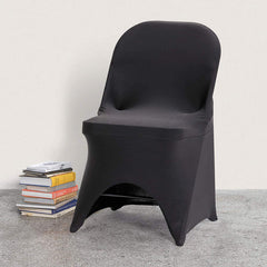 Lofaris Black Open Back Stretch Spandex Folding Chair Cover