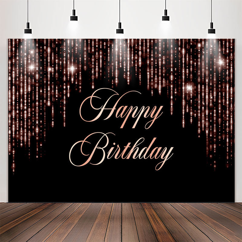 Lofaris Black Pink Sparkling Strings Birthday Party Backdrop