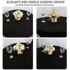 Lofaris Black Round Stretchable Spandex Banquet Tablecloth