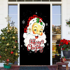 Lofaris Black Santa Claus Snowflake Christmas Door Cover