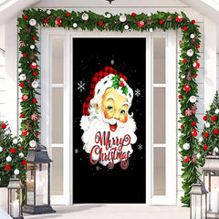 Lofaris Black Santa Claus Snowflake Christmas Door Cover