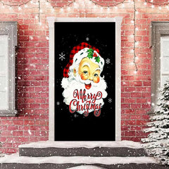 Lofaris Black Santa Claus Snowflake Christmas Door Cover
