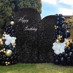 Lofaris Black Sequin Arch Backdrop Cover for Wedding Decor