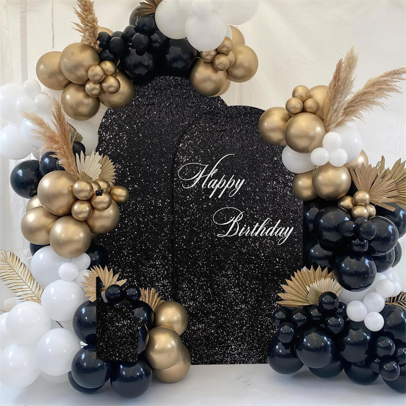 Lofaris Black Sequin Arch Backdrop Cover for Wedding Decor