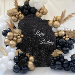 Lofaris Black Sequin Arch Backdrop Cover for Wedding Decor