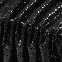 Lofaris Black Sequin Glitter Rectangle Banquet Tablecloth