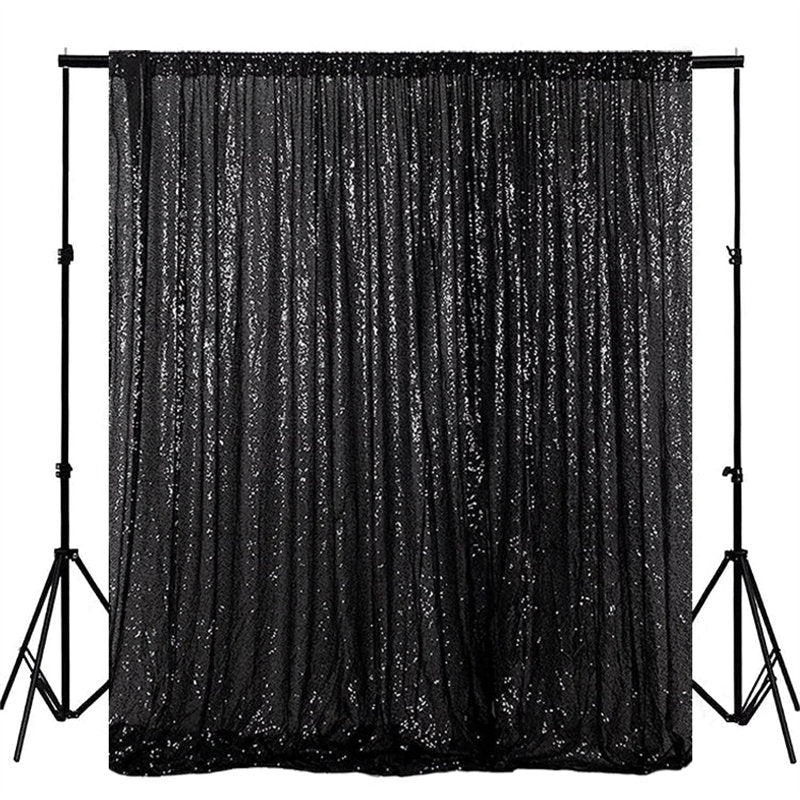 Lofaris Black Shimmery Sequin Fabric Photography Booth Backdrop