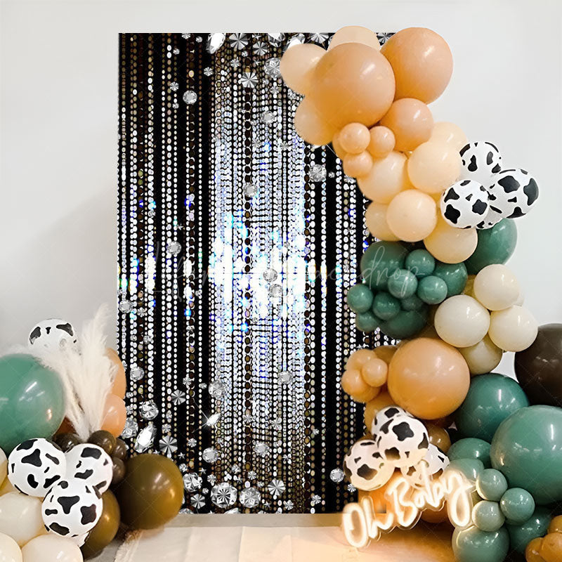 Lofaris Black Silver Dance Party Rectangular Arch Backdrop