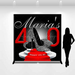 Lofaris Black Silver High Heel Custom 40th Birthday Backdrop