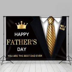 Lofaris Black Siut Golden Tie Crown Fathers Day Backdrop