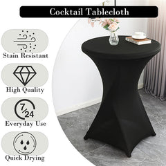 Lofaris Black Spandex Stretch Cocktail Banquet Tablecloths