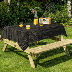 Lofaris Black Tree Texture Dining Room Square Tablecloth
