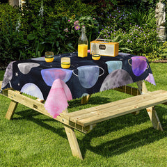 Lofaris Black Universe Planet Star Sign Rectangle Tablecloth
