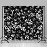 Lofaris Black White Butterfly Heart Starlight Party Backdrop
