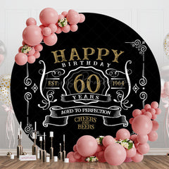 Lofaris Black White Gold Legend Round 60th Birthday Backdrop