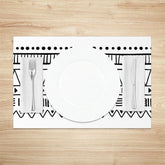 Lofaris Black White Lines Dots Pattern Set Of 4 Placemats