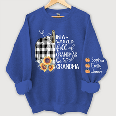Lofaris Pumpkin be a Grandma with love Grandkids Sweatshirt