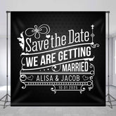 Lofaris Black White Save The Gate Custom Wedding Backdrop